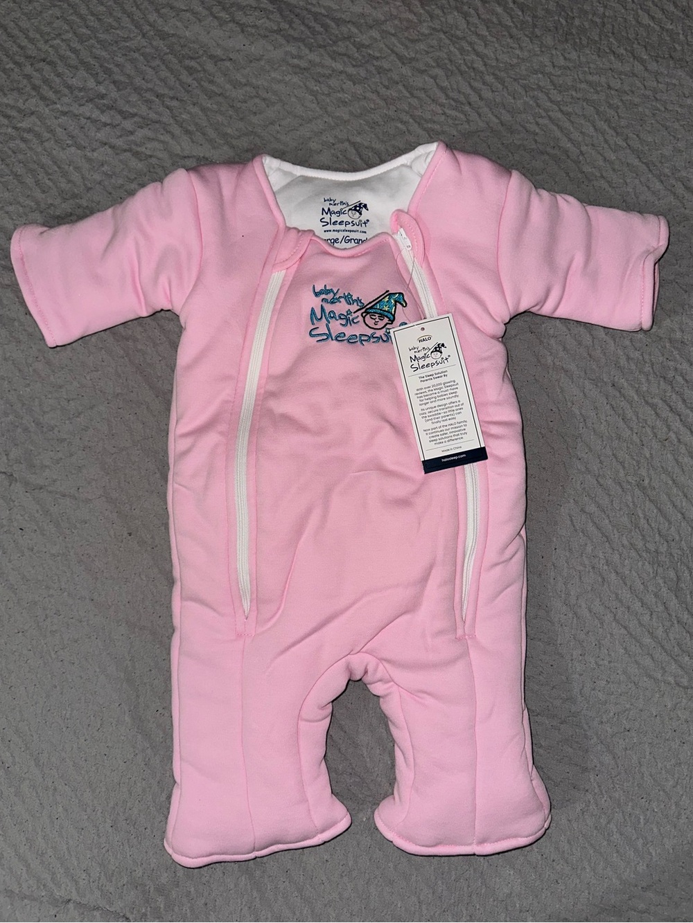 Magic Sleepsuit Baby Merlin's Cotton Baby Swaddle size large 3-6 months pink NEW